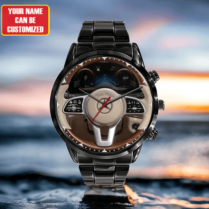 Personalized Merc Wooden Luxury Stainless Steel Watch