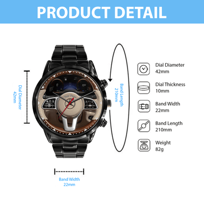 Personalized Merc Wooden Luxury Stainless Steel Watch
