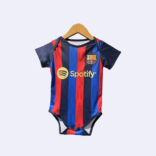 Customized Barcelona Soccer Jersey , Baby Rib Bodysuit Sizes V5