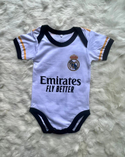 Customized Real Madrid Soccer Jersey , Baby Rib Bodysuit Sizes