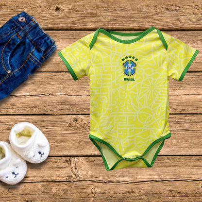 Customized Brazil Soccer Jersey , Baby Rib Bodysuit Sizes
