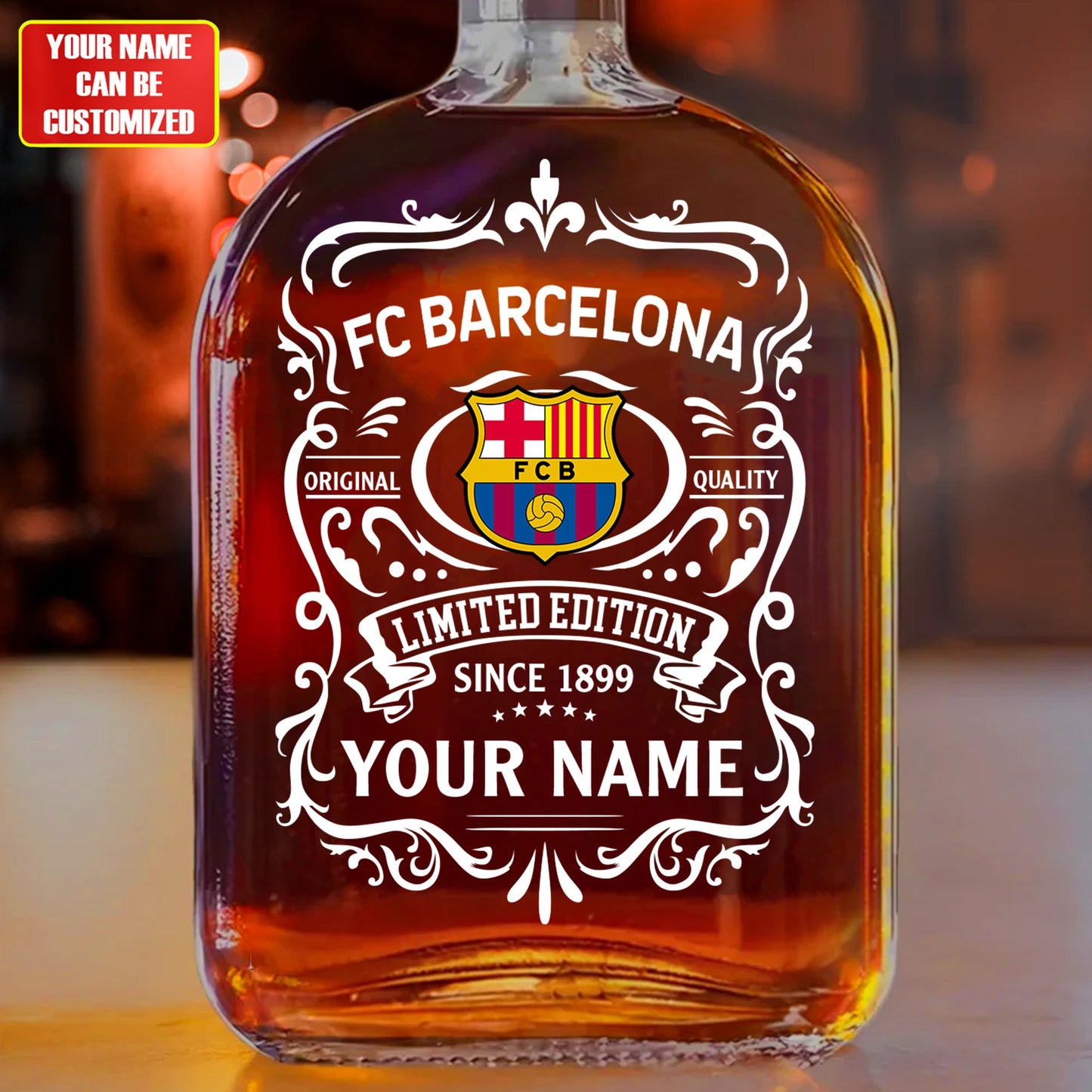 Personalized Barca Wine Glass Bottle P190704