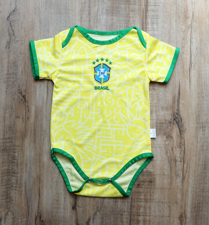 Customized Brazil Soccer Jersey , Baby Rib Bodysuit Sizes