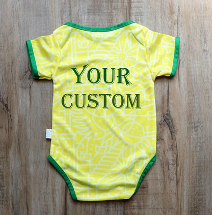 Customized Brazil Soccer Jersey , Baby Rib Bodysuit Sizes