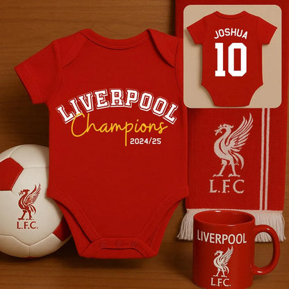 Customized Liverpool Champions Soccer Jersey , Baby Rib Bodysuit Sizes