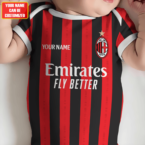 Customized AC Milan soccer Jersey , Baby Rib Bodysuit Sizes