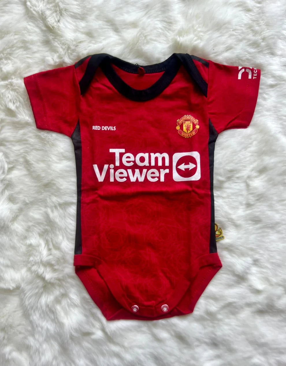 Customized Manchester United Jersey , Baby Rib Bodysuit Sizes V2