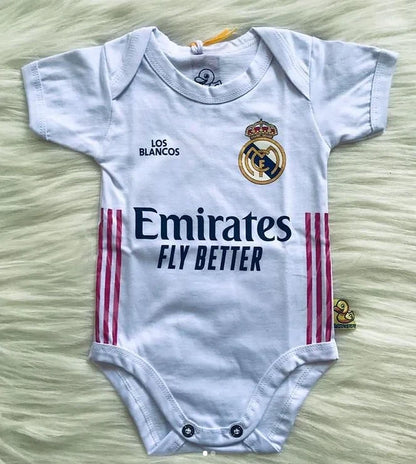 Customized Real Madrid Soccer Jersey , Baby Rib Bodysuit Sizes V2