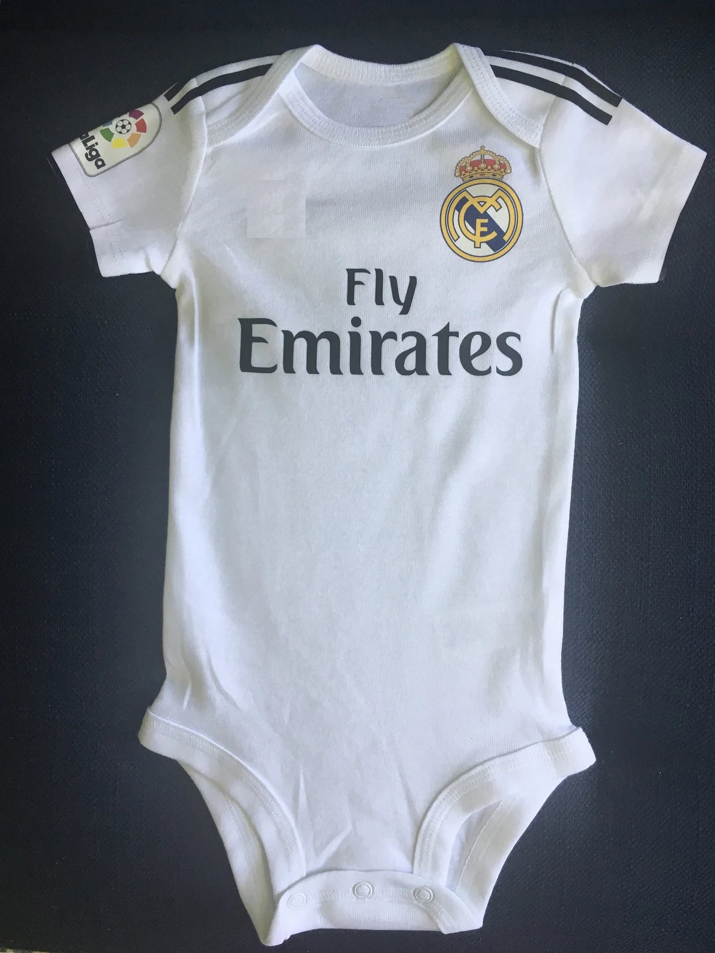 Customized Real Madrid Soccer Jersey , Baby Rib Bodysuit Sizes V5
