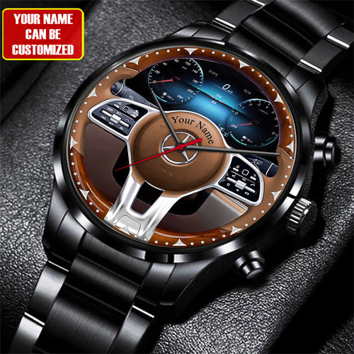 Personalized Merc Wooden Cockpit Luxury Stainless Steel Watch