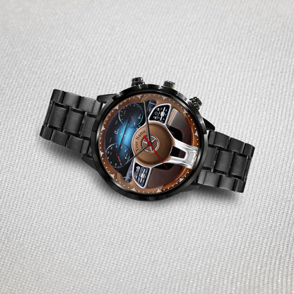 Personalized Merc Wooden Cockpit Luxury Stainless Steel Watch