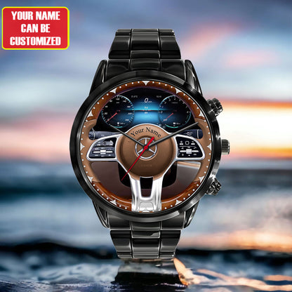 Personalized Merc Wooden Cockpit Luxury Stainless Steel Watch