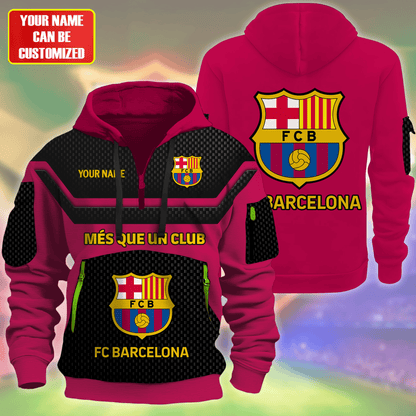 Personalized Barca FC 3D Zip-Hoodie Cotton Jacket
