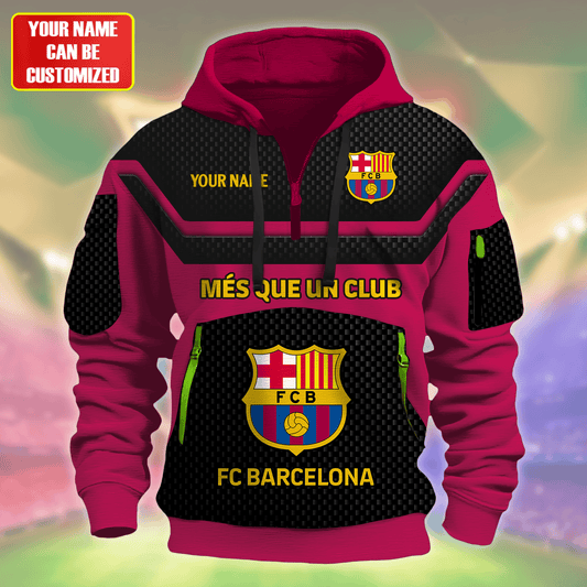 Personalized Barca FC 3D Zip-Hoodie Cotton Jacket