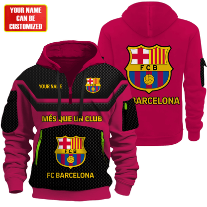 Personalized Barca FC 3D Zip-Hoodie Cotton Jacket