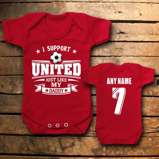 Customized Born To Support MU Jersey , Baby Rib Bodysuit Sizes