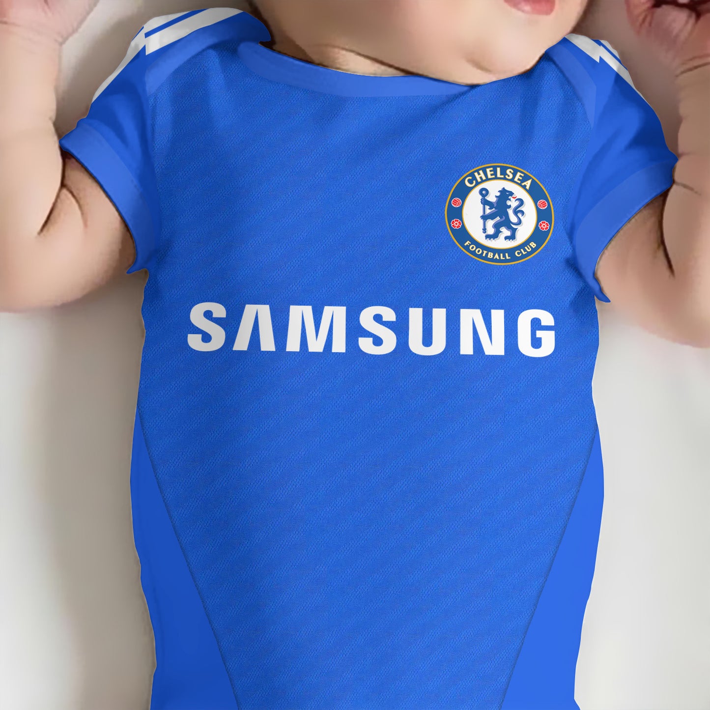 Customized Chelsea Sport Soccer Jersey , Baby Rib Bodysuit Sizes