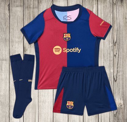 Barca Home New Soccer Jersey & Shorts with Socks Set for Boys and Girls Youth Sizes