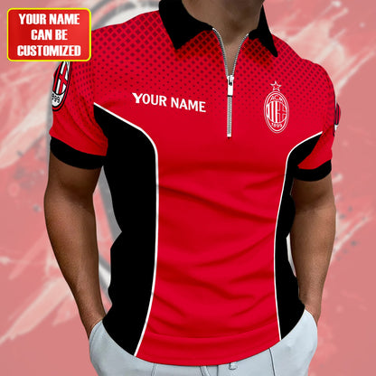 Personalized AC Milan Q2 3D Full Printing Set , AC Milan Q2 Shirt , Zipper Polo, Hoodie , Short , Polo ,hawaii V2