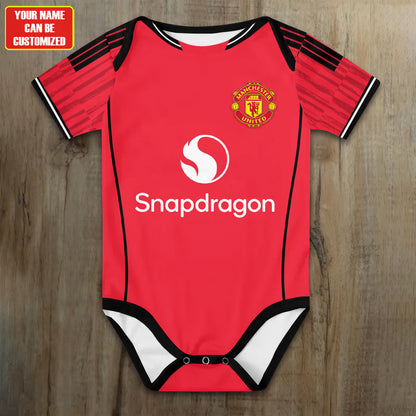 Customized Manchester United Jersey , Baby Rib Bodysuit Sizes V4