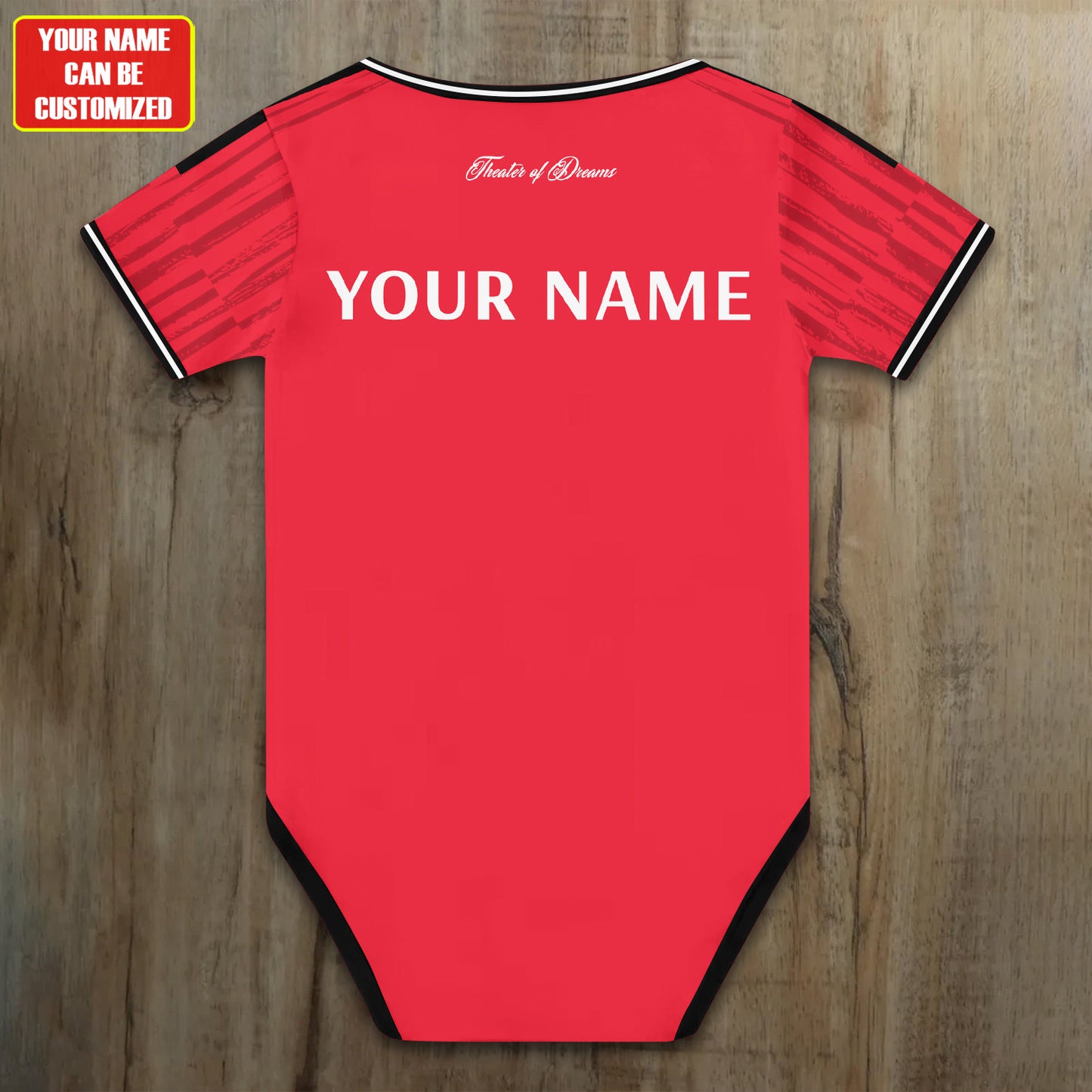 Customized Manchester United Jersey , Baby Rib Bodysuit Sizes V4