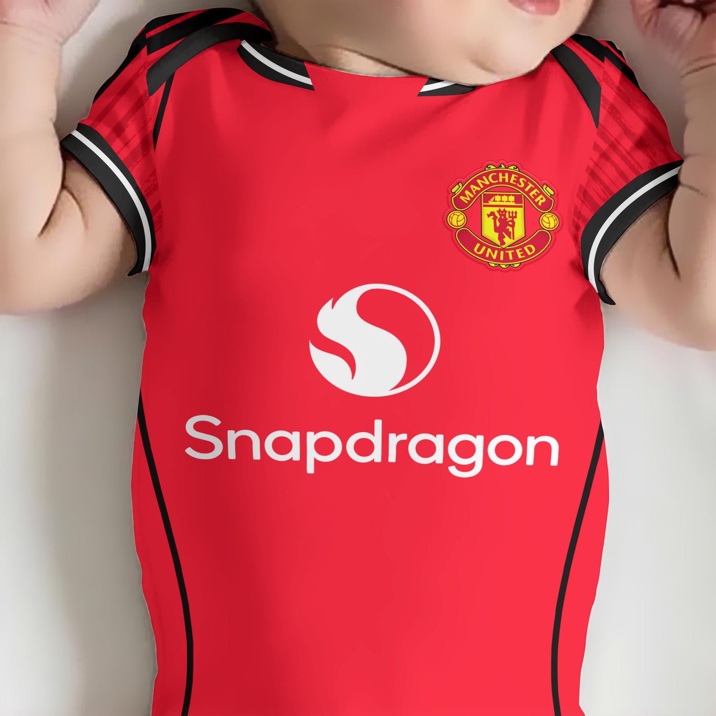 Customized Manchester United Jersey , Baby Rib Bodysuit Sizes V4