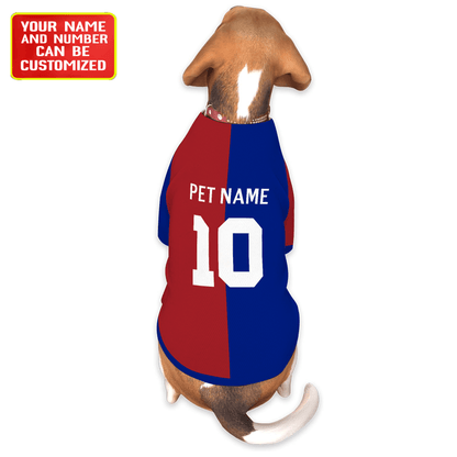 Barcelona Personalised Pet Baseball Jersey (Dog Football Costume and Cat Football Costume Gift)