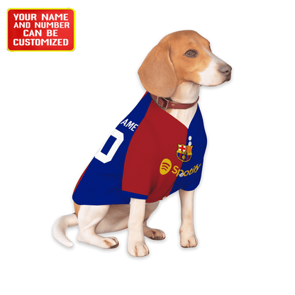 Barcelona Personalised Pet Baseball Jersey (Dog Football Costume and Cat Football Costume Gift)