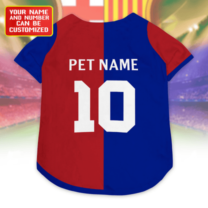 Barcelona Personalised Pet Baseball Jersey (Dog Football Costume and Cat Football Costume Gift)