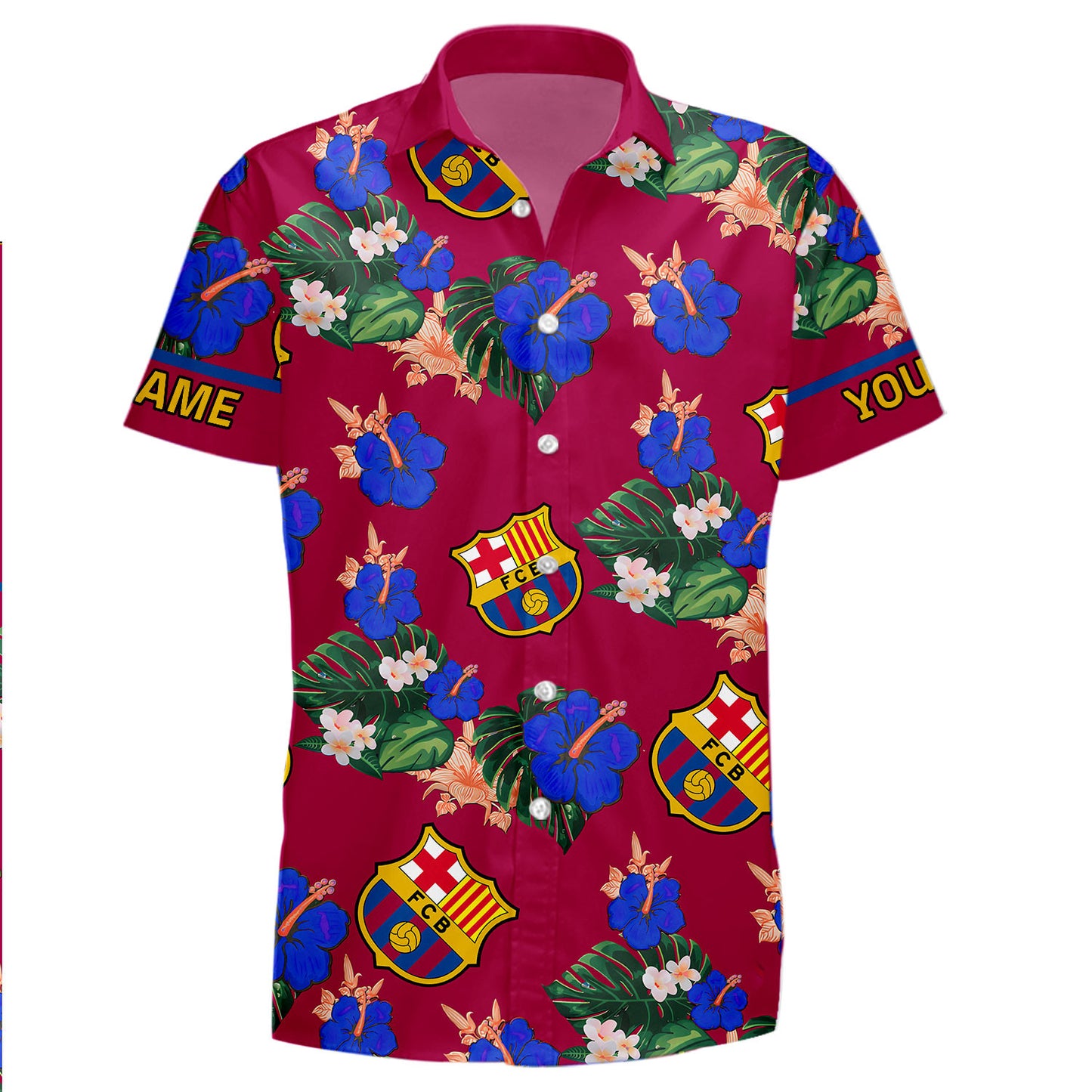 Personalized Barcelona FC Tropical Hawaii Shirt Beach Short V10