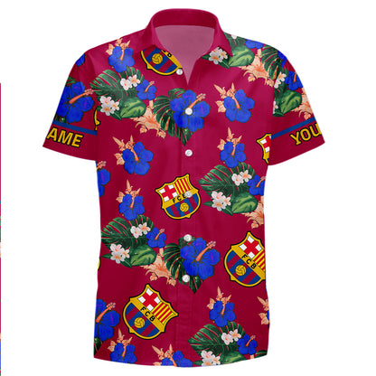 Personalized Barcelona FC Tropical Hawaii Shirt Beach Short V10
