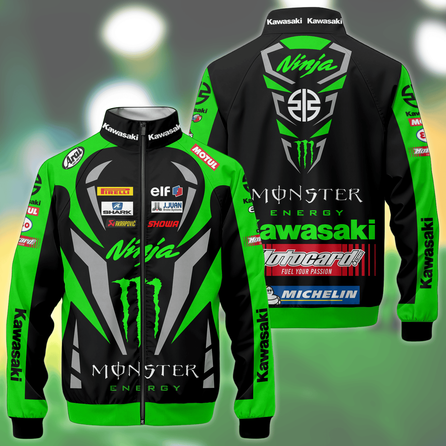 Kw X Monster Racing Zipper Stand Collar Jacket