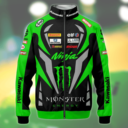 Kw X Monster Racing Zipper Stand Collar Jacket