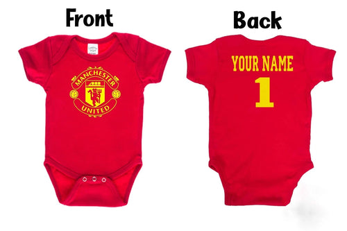 Customized Manchester United Homemade Soccer Jersey , Baby Rib Bodysuit Sizes