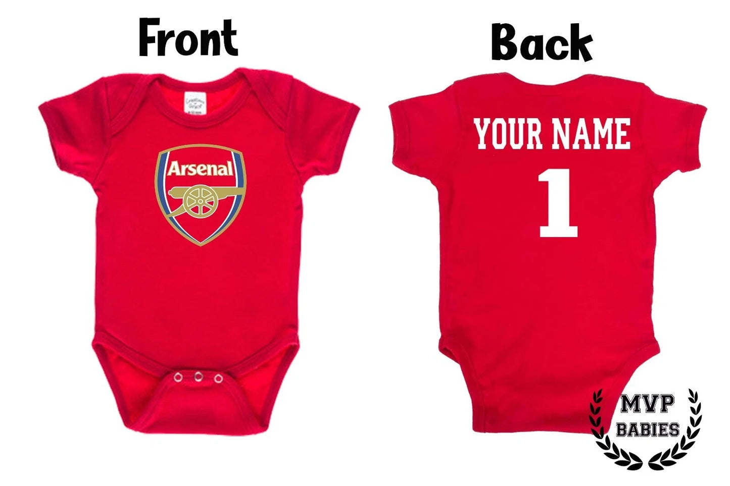 Customized Arsenal Homemade Soccer Jersey , Baby Rib Bodysuit Sizes