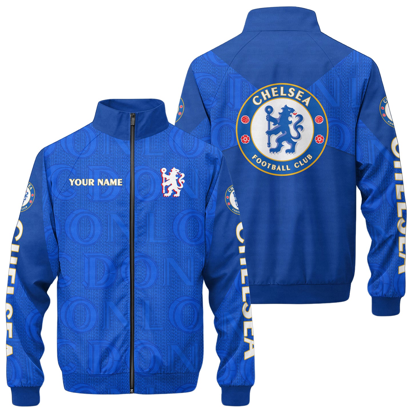 Personalized Chelsea Sport Zipper Stand Collar Jacket