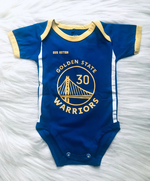 Customized GSW Basketball Jersey , Baby Rib Bodysuit Sizes V3