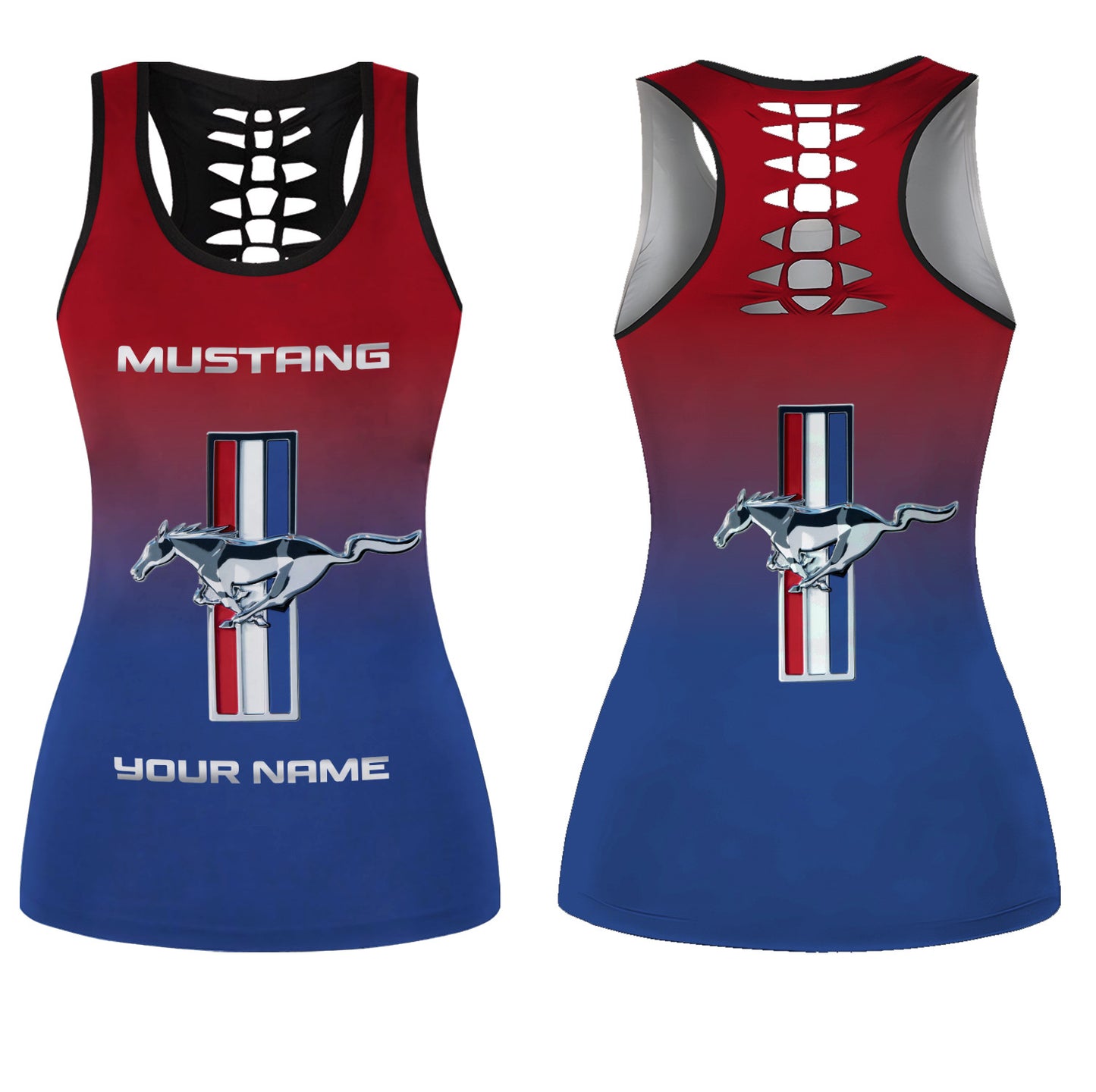 Personalized F Mustang Tank Top & Leggings Set