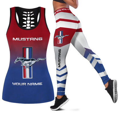 Personalized F Mustang Tank Top & Leggings Set