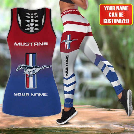 Personalized F Mustang Tank Top & Leggings Set