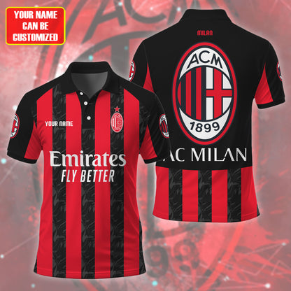 Personalized AC Milan Q3 3D Full Printing Set , AC Milan Q3 Shirt , Zipper Polo, Hoodie , Short , Polo ,hawaii V2