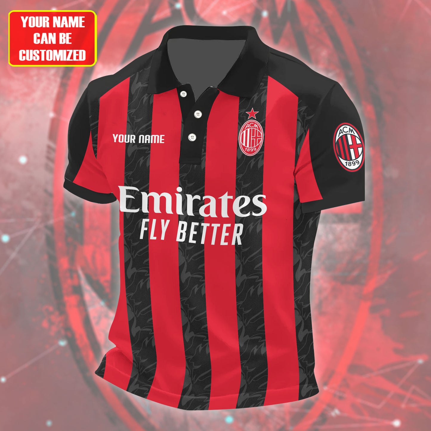 Personalized AC Milan Q3 3D Full Printing Set , AC Milan Q3 Shirt , Zipper Polo, Hoodie , Short , Polo ,hawaii V2