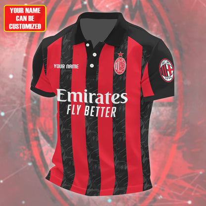 Personalized AC Milan Q3 3D Full Printing Set , AC Milan Q3 Shirt , Zipper Polo, Hoodie , Short , Polo ,hawaii V2