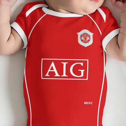 Customized Manchester United Jersey , Baby Rib Bodysuit Sizes V5