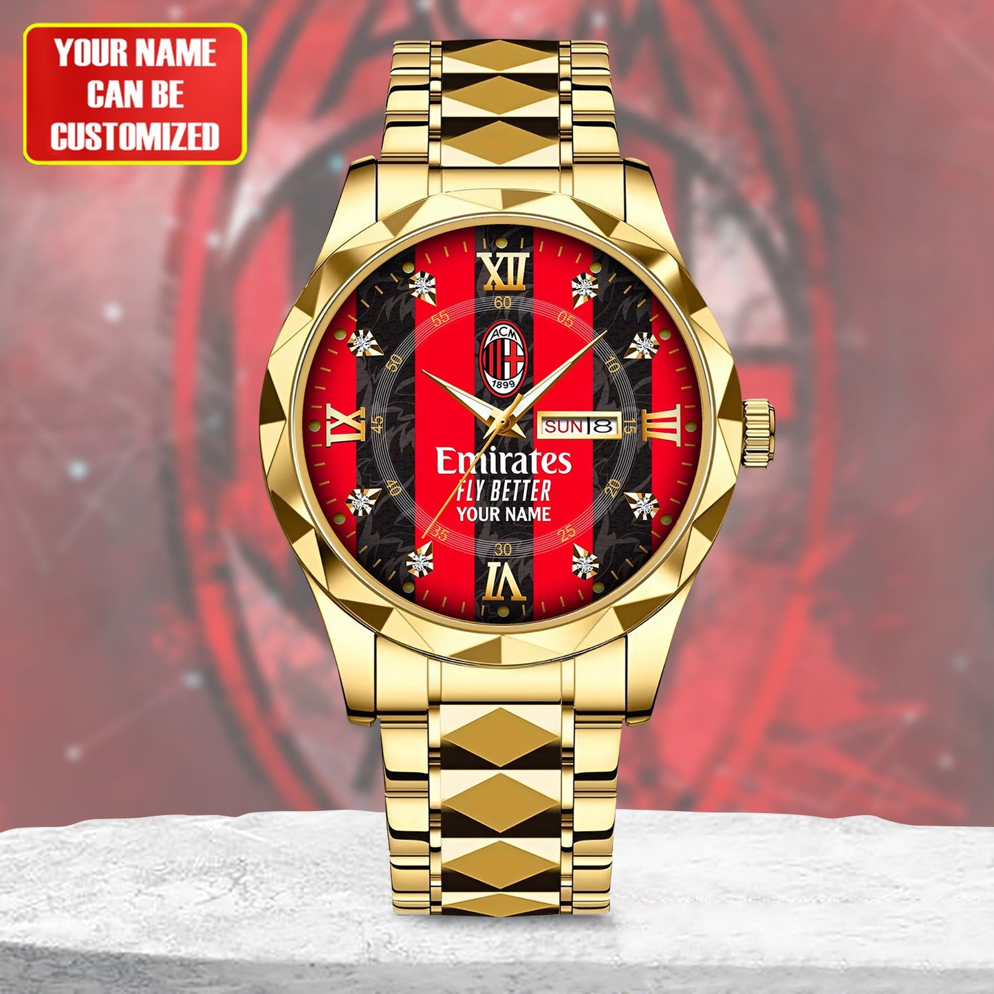 Personalized AC Milan Sport Alloy Charley Watch