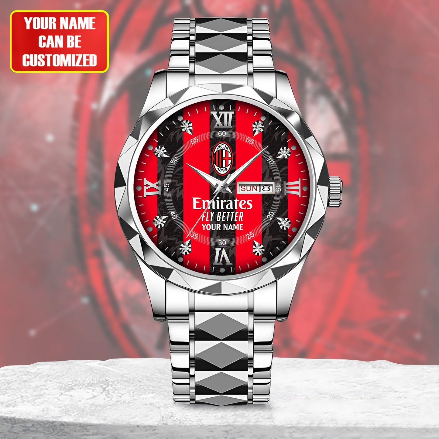 Personalized AC Milan Sport Alloy Charley Watch