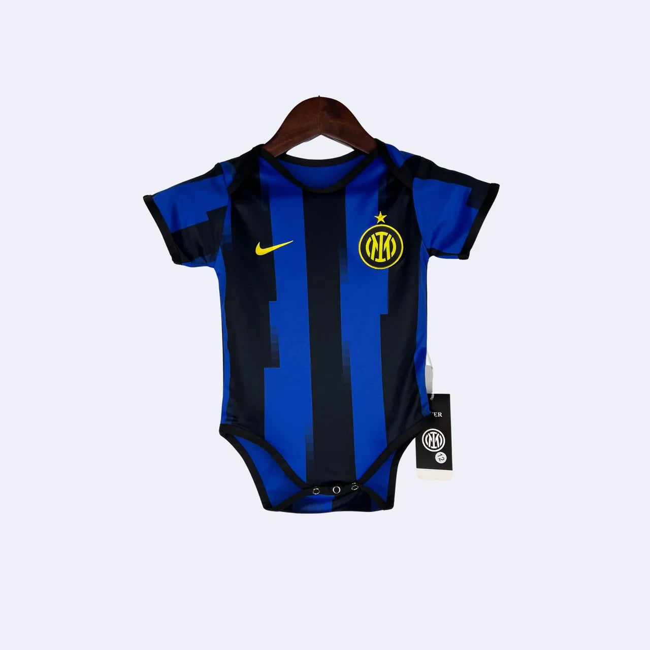Customized Inter Milan Soccer Jersey , Baby Rib Bodysuit Sizes V4