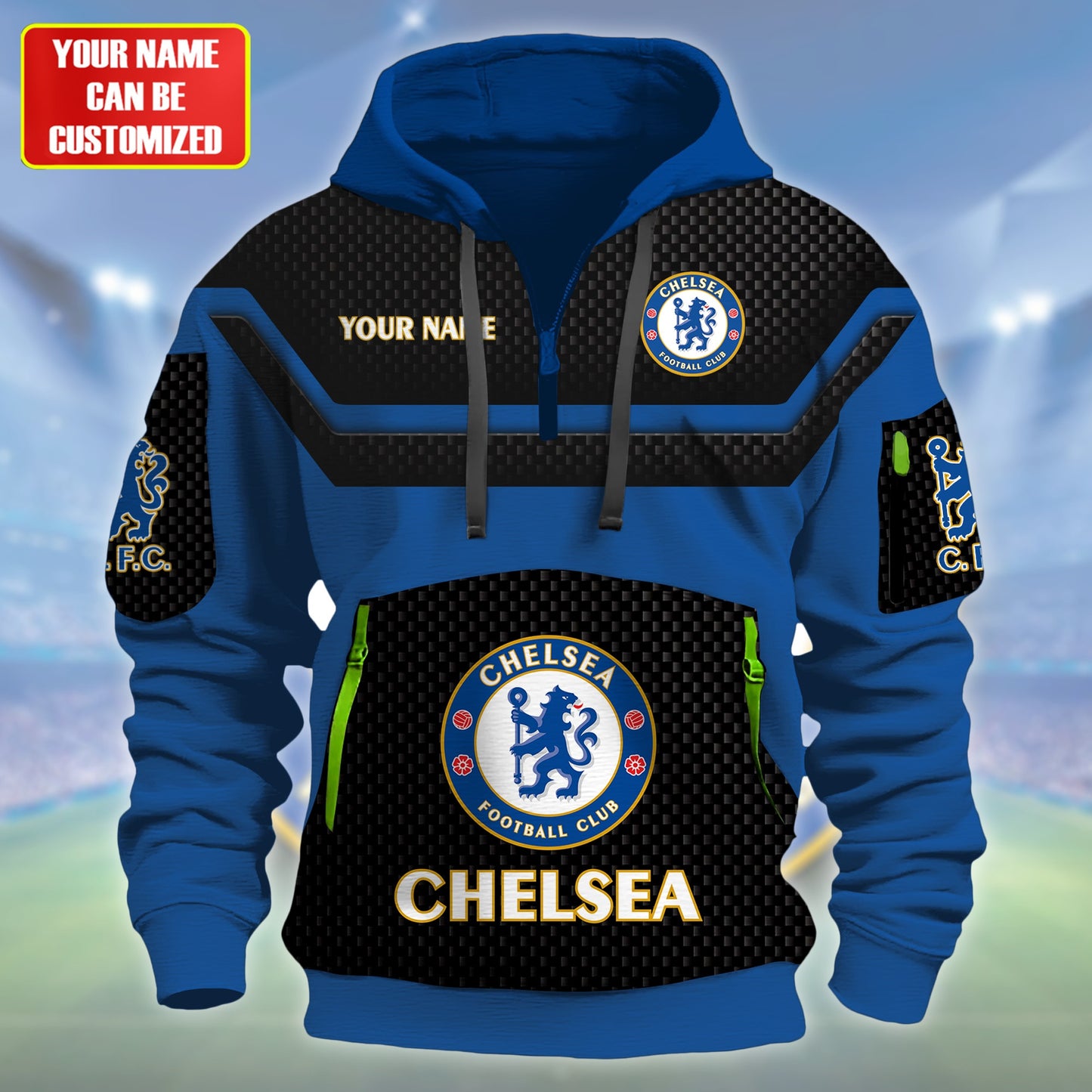Personalized Chelsea FC 3D Zip-Hoodie Cotton Jacket