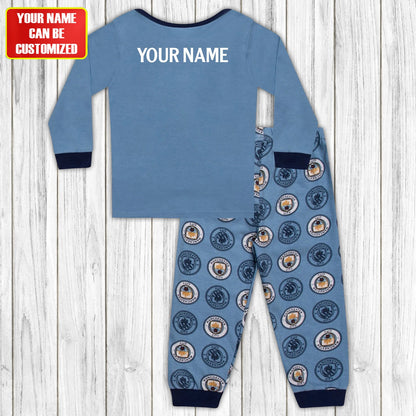 Personalized Man City Baby Pyjamas Long for Kids