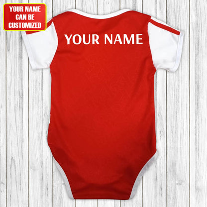 Customized Arsenal Soccer Jersey , Baby Rib Bodysuit Sizes V4